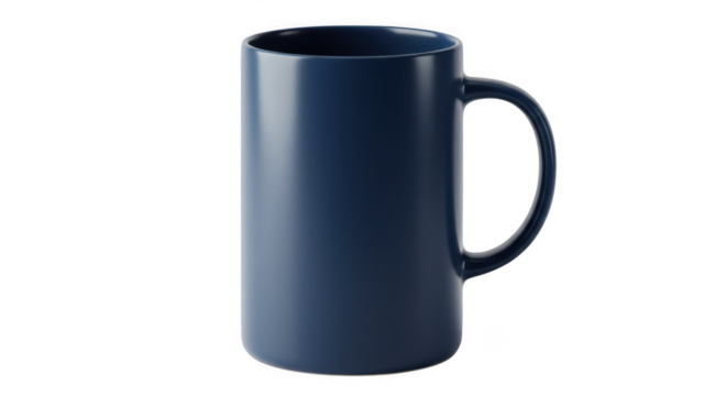 Dark blue mug isolated on transparent background