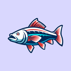 Colorful cartoon fish illustration for design-Vector illustration of a vibrant fish with bold colors, perfect for logos, fishing designs, seafood branding, or educational graphics.
