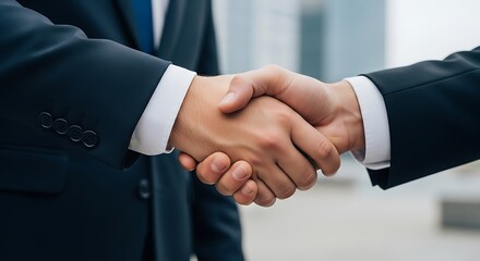 Businessmen handshake formal agreement partnership