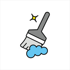 Duster color line icon with white background vector stock illustration