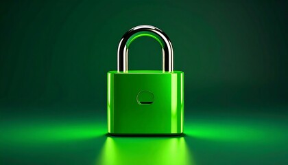 Fototapeta premium Secure and protected: green padlock symbolizing safety and confidentiality