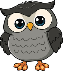 Obraz premium Vector Cute Blac Chibi Owl