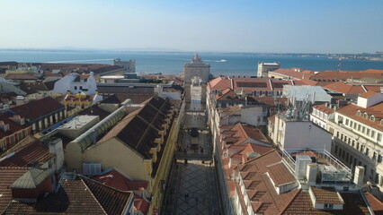 vista aérea Baixa de Lisboa Portugal