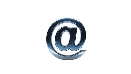 Shiny metallic at symbol representing connection and digital communication