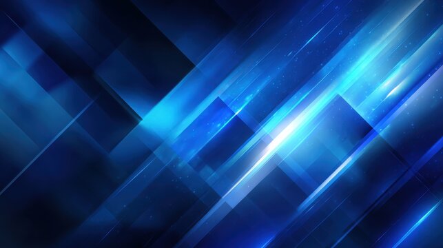 Diagonal Blue Geometric Layers with Light Streaks &ndash; Abstract Futuristic Motion Design