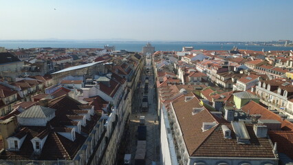 Fototapeta premium vista aérea Baixa de Lisboa Portugal