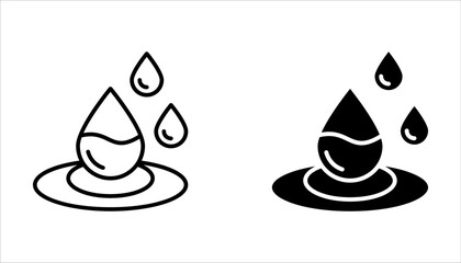 Fototapeta premium Skin hydration line outline icon set, vector illustration on white background.