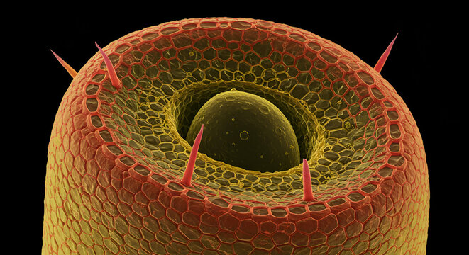 Phloem tissue in cactus stem showing xerophytic adaptation