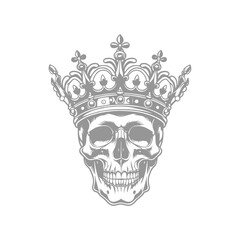 Crowned Skull Design Illustration