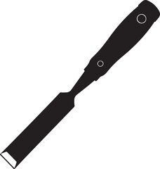  Chisel in silhouette image white background.