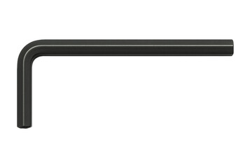 Black hex key or allen wrench isolated on transparent background