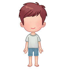illustration of a barefoot boy cartoon illustration
