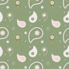 Fototapeta premium Oriental textile to repetition ink. Paisley leaf with dress classic. Calligraphic designer on tissue dot.
