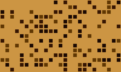 Abstract geometric pattern of brown squares on a tan background.  Ideal for website backgrounds, presentations, or textile designs.  Represents data flow, digital texture, or modern minimalist style.