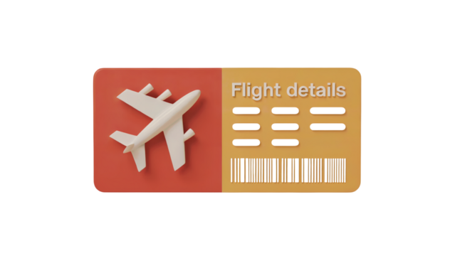 Secure your next adventure with a stylish airplane ticket detailing your flight information - Powered by Adobe
