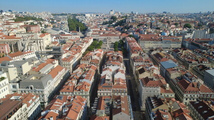 Fototapeta premium vista aérea Baixa de Lisboa Portugal