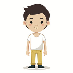 Obraz premium Cartoon illustration of a smiling boy character with an iconic, fun face