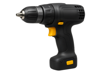 Cordless drill isolated on transparent background