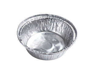 Used food wrapper and look at the silver color inside isolated on white background.