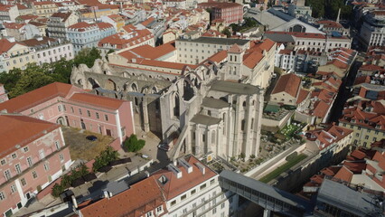 Fototapeta premium vista aérea Baixa de Lisboa Portugal