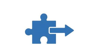 Obraz premium Puzzle piece with arrow business concept solution problem solving icon