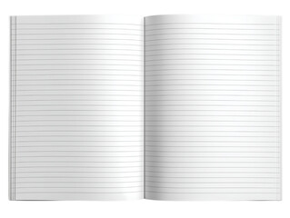 The blank canvas of an open notebook, its crisp, ruled pages beckon with possibilities