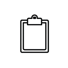 Outline clipboard icon on white background design asset