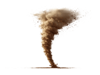 A dynamic, photorealistic depiction of a dust devil in a stunning display of nature's raw power. 