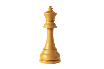 a wooden chess piece on a white background