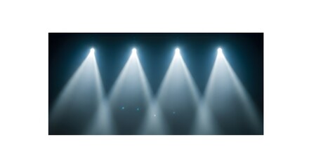 Stage Lights Shining White Beams on Dark Background for Performance Venues