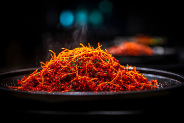 Fototapeta premium Spicy Stir-Fried Noodles: A Culinary Adventure