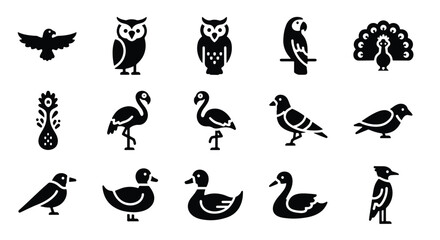Fototapeta premium Vector silhouette illustration a black silhouette of a flamingo standing on one leg, isolated on white background