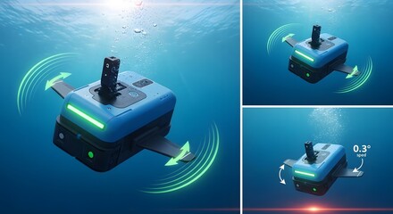 Underwater Robot Navigating in Blue Water with Green Lights