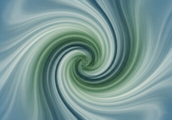Hypnotic spiral of muted blue and green tones. An abstract digital graphic with a swirling vortex pattern.