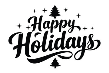 happy holidays text vector art