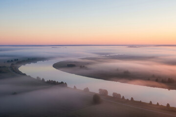 sunrise over the river