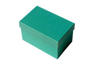 a green box with a lid on a white background