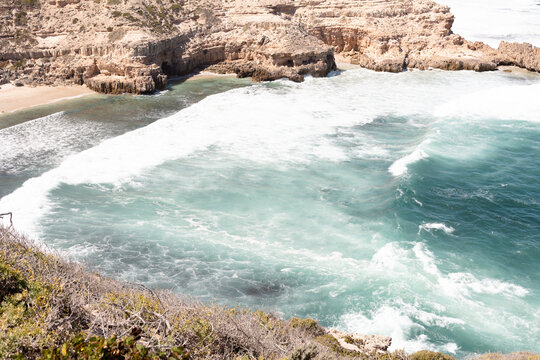 Bay along the clifftop drive art trail at Elliston