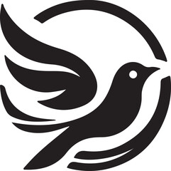 The Black Bird logo on a white background, perfect for vector illustration or logo design.