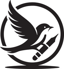 The Black Bird logo on a white background, perfect for vector illustration or logo design.