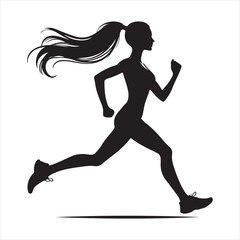 silhouette of a woman running