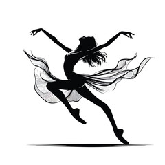 silhouette of a dancing girl