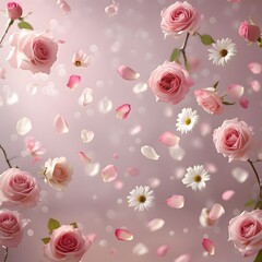 Fallen Flower Petals Seamless Pattern – Soft Spring and Summer Floral Design

