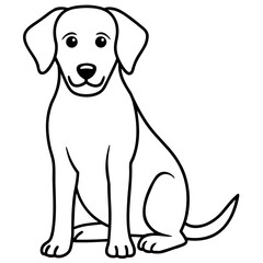 Fototapeta premium Happy Puppy Line Art Dog Coloring Page for Children, Print, Craft & School Activities