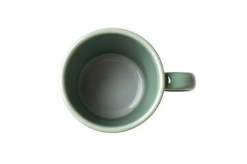a green cup with a white background