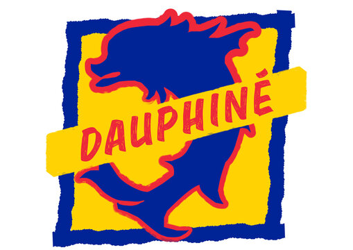 Flat design vector illustration of the historical coat of arms of Dauphin&eacute;, France &ndash; minimal and modern heraldic emblem of a former French province