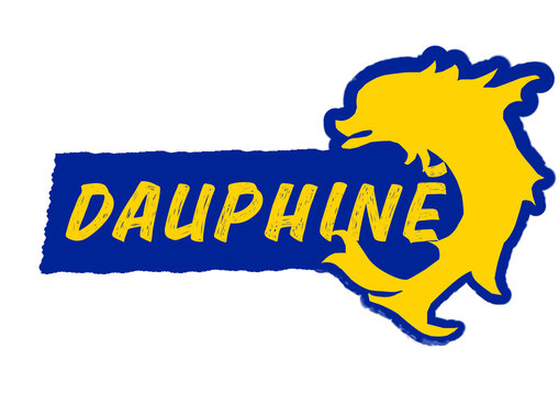 Flat design vector illustration of the historical coat of arms of Dauphin&eacute;, France &ndash; minimal and modern heraldic emblem of a former French province