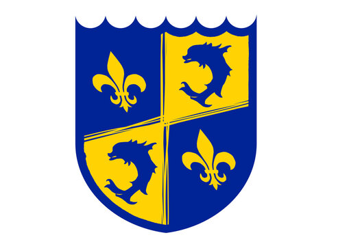 Flat design vector illustration of the historical coat of arms of Dauphin&eacute;, France &ndash; minimal and modern heraldic emblem of a former French province