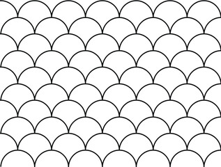 “Minimalist Semi-Circle Wave Texture”,Seamless Black-and-White Fish Scale Design”Repeating Scales Pattern Design