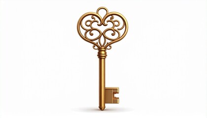 old key isolated on white